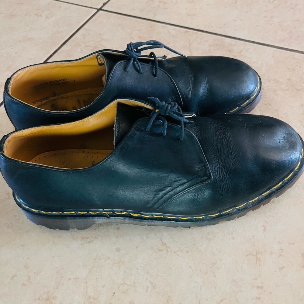 Dr. Martens Black Oxfords with Yellow Stitching
